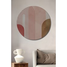 Teona Ahşap Dekoratif Ahşap Yuvarlak Tablo Soyut Geometri