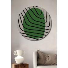 Teona Ahşap Dekoratif Ahşap Yuvarlak Tablo Yeşil Dalgalar