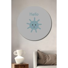 Teona Ahşap Dekoratif Ahşap Yuvarlak Tablo Sevimli Güneş