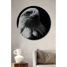 Teona Ahşap Dekoratif Ahşap Yuvarlak Çerçeve Görünümlü Tablo Kartalın Gücü