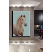 Teona Ahşap Dekoratif Ahşap Dikdörtgen Tablo Sarışın At Çerçeve Görünümlü