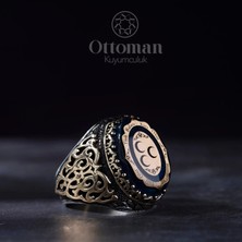Design Ottoman Kuyumculuk Üç Hilal Model Gümüş Erkek Yüzük