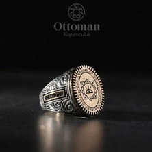 Design Ottoman Kuyumculuk Oğuz Kağan Oval Gravürlü Gümüş Erkek Yüzük