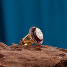 Design Ottoman Kuyumculuk Sultan Model Sarı Yaldız Kaplama Gümüş Erkek Yüzük