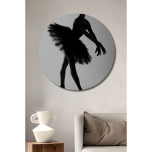 Teona Ahşap Dekoratif Ahşap Yuvarlak Tablo Balet Silueti