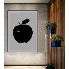 Teona Ahşap Dekoratif Ahşap Dikdörtgen Tablo Siyah Elma