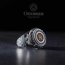 Design Ottoman Kuyumculuk Kişiye Özel Baş Harfli Gümüş Erkek Yüzük