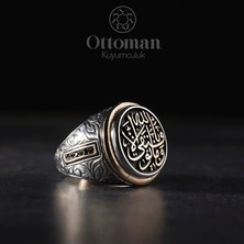 Design Ottoman Kuyumculuk Yuvarlak Gravürlü Tevfik Model Gümüş Erkek Yüzük