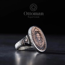 Design Ottoman Kuyumculuk Aslan Figürlü Gümüş Erkek Yüzük