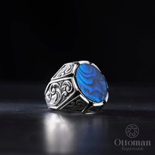Design Ottoman Kuyumculuk Deniz Sedefi Taşlı Gümüş Erkek Yüzük