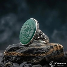 Design Ottoman Kuyumculuk Akik Taşlı Gümüş Erkek Yüzük