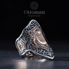 Design Ottoman Kuyumculuk Ay Yıldız Zihgir Model Gümüş Erkek Yüzük