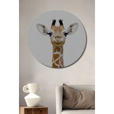 Teona Ahşap Dekoratif Ahşap Yuvarlak Tablo Sevimli Zürafa