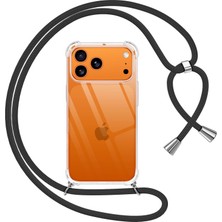 Teknomoda Apple iPhone 17 Pro Max Kılıf Boyun Omuz Askılı Ipli Anti Şok Korumalı Şeffaf Silikon
