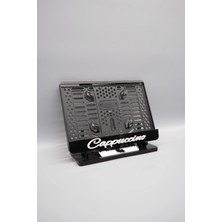 Plakam54 Cappucıno 3D Kabartmalı Siyah Pleksi Motor Plakalığı