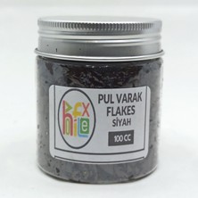 Hobiflex Pul Varak Gilding Flakes Sanatsal Ince Tanecikli Kırpık Folyo Epoksi Reçine Nail Art 100 cc Siyah