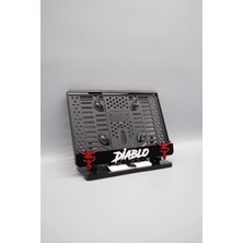 Plakam54 Diablo 3D Kabartmalı Pleksi Motor Plakalığı