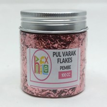 Hobiflex Pul Varak Gilding Flakes Sanatsal Ince Tanecikli Kırpık Folyo Epoksi Reçine Nail Art 100 cc Pembe