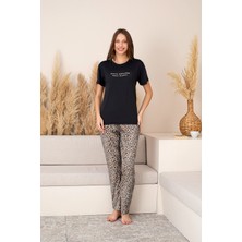 Morvarid Slim Fit Desenli Kısa Kol Mevsimlik Kadın Pijama Takımı