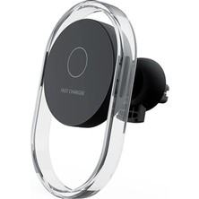 Sbusshop Ally 15W Klima Araç Havalandırma Bölmesi Manyetik Şeffaf Kablosuz Araç Şarj Te - SB001M-49UF2