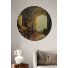 Teona Ahşap Dekoratif Ahşap Yuvarlak Tablo Antik Arklar