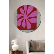 Teona Ahşap Dekoratif Ahşap Yuvarlak Tablo Çiçekli Sanat