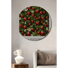 Teona Ahşap Dekoratif Ahşap Yuvarlak Tablo Çilek Tarlası