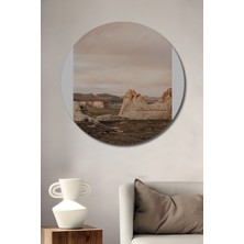 Teona Ahşap Dekoratif Ahşap Yuvarlak Tablo Çöl Manzarası
