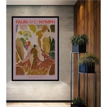 Teona Ahşap Dekoratif Ahşap Dikdörtgen Tablo Faun ve Peri Çerçeve Görünümlü