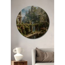 Teona Ahşap Dekoratif Ahşap Yuvarlak Tablo Büyülü Şehir