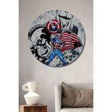 Teona Ahşap Dekoratif Ahşap Yuvarlak Tablo Kaptan Amerika