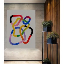 Teona Ahşap Dekoratif Ahşap Dikdörtgen Tablo Renkli Döngü