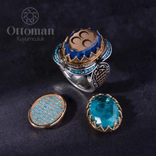 Design Ottoman Kuyumculuk Füsunkar Üç Hilal Model Gümüş Erkek Yüzük