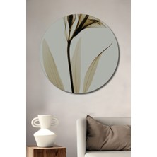 Teona Ahşap Dekoratif Ahşap Yuvarlak Tablo Şeffaf Çiçek