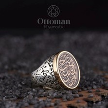 Design Ottoman Kuyumculuk Kördüğüm Gibi Sevmek Yazılı Gümüş Erkek Yüzük