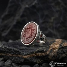 Design Ottoman Kuyumculuk Akik Taşlı Gümüş Erkek Yüzük