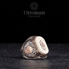 Design Ottoman Kuyumculuk Fil Dişi Hasbiyallah Yazılı Gümüş Erkek Yüzük