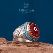 Design Ottoman Kuyumculuk Devlet-I Aliyye Yazılı Gümüş Erkek Yüzük