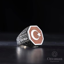 Design Ottoman Kuyumculuk Ay Yıldız Gümüş Erkek Yüzük