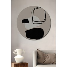 Teona Ahşap Dekoratif Ahşap Yuvarlak Tablo Soyut Geometri