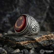 Design Ottoman Kuyumculuk Isimli Ay Yıldız Gümüş Erkek Yüzük