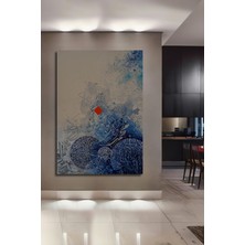 Teona Ahşap Dekoratif Ahşap Dikdörtgen Tablo Mavi Huzur