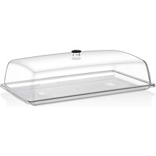 GastroPlast Kırılmaz (Pc) Fanus ve Tepsi Seti (325 x 527 Mm) - Kafe, Pastane ve Restoranlar Için Servis Seti - Profesyonel Servis ve Sunum Ekipmanı