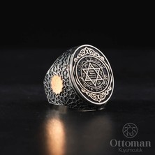 Design Ottoman Kuyumculuk Oval Süleyman Mührü Gümüş Erkek Yüzük