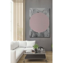 Teona Ahşap Dekoratif Ahşap Dikdörtgen Tablo Pembe Daire