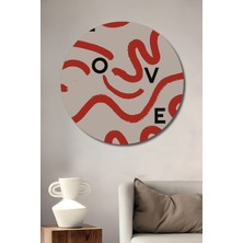 Teona Ahşap Dekoratif Ahşap Yuvarlak Tablo Kırmızı Sevgi