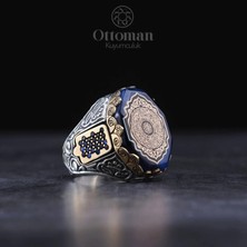 Design Ottoman Kuyumculuk Sekizgen Inşirah Dualı Gümüş Erkek Yüzük