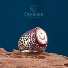 Design Ottoman Kuyumculuk Ay Yıldız Gümüş Erkek Yüzük