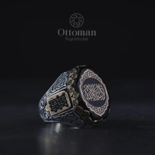 Design Ottoman Kuyumculuk Kelime-I Tevhidli Özel Tasarım Gümüş Erkek Yüzük