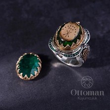 Design Ottoman Kuyumculuk Füsunkar Çerkez Bayrağı Model Gümüş Erkek Yüzük